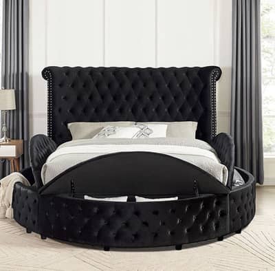 Master Bed with Storage |  Round Black