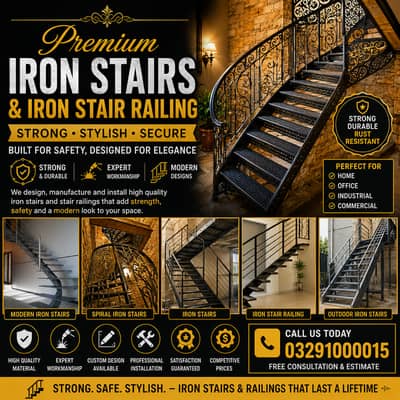 Iron Stairs in Lahore / Stair Railings & Balcony Railings & Repair