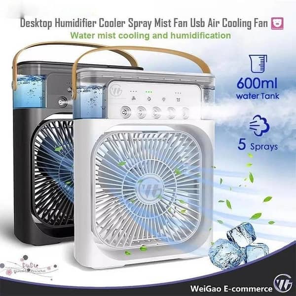 Portable 3-in-1 Fan and Air Conditioner with LED Night Light and Humidifier