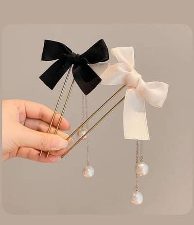 hair accessories| Elegant ribbon bow hair clips
