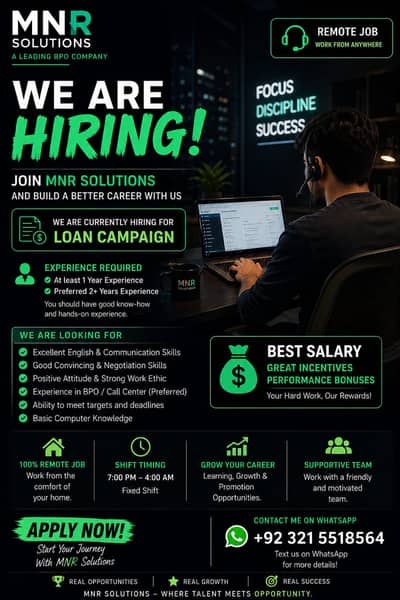  MNR Solutions is Hiring | Remote Loan Campaign Agents | Apply Now!