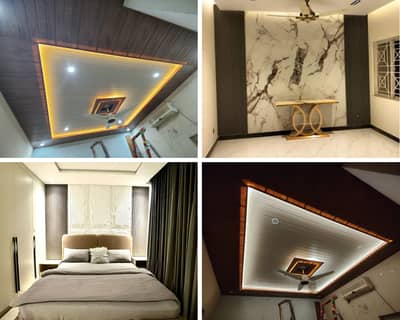Fancy gypsum ceiling-Pvc ceiling-Pvc fluted panel-Wallpaper-Ps panel