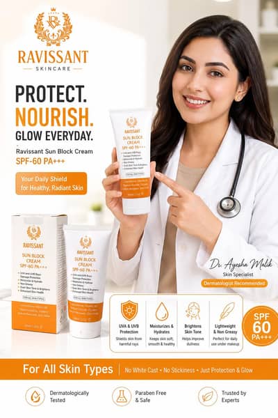 Ravissant Sunblock SPF 60 – UVA/UVB Protection