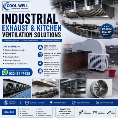 Commercial Kitchen Hood, Industrial Exhaust Fan & Ducting System