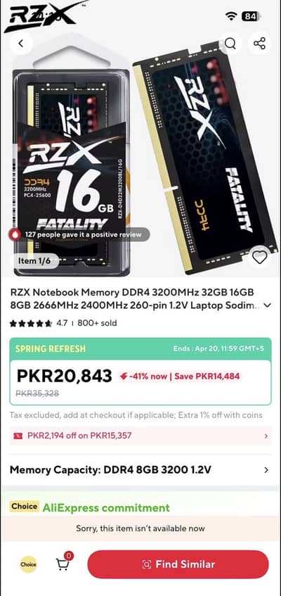 16gb DDR4 RAM for laptop