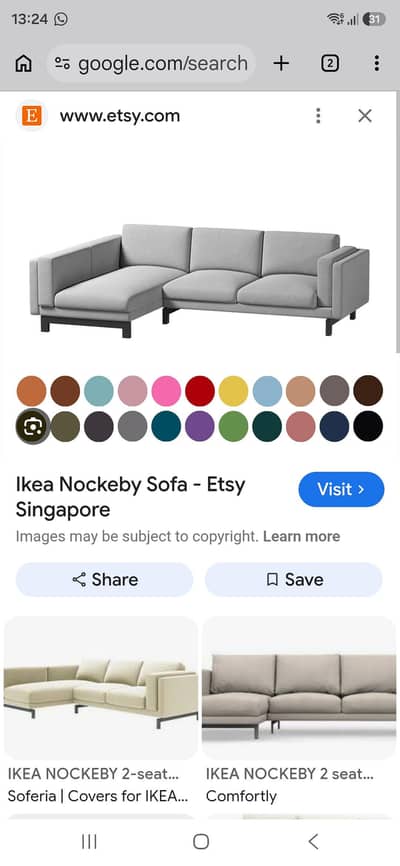 IKEA nockeby L shaped sofa