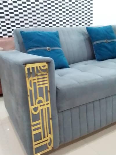 L shape comfortable sofa and GFC pedestal fan