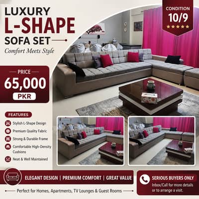 Luxury L-Shape Sofa Set | Premium Design | Condition 9/10 | PKR 65,