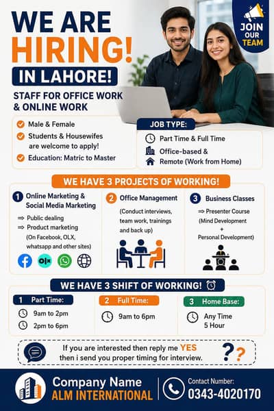 Office & Online Work Jobs  Office & Online Work Jobs Available – Male/