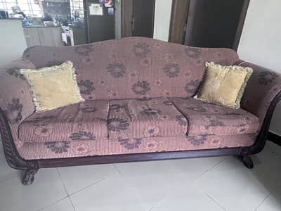 7 seater sofa set with two glass top tables