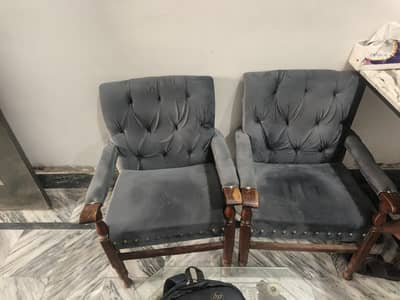 pair of two solid office chairs