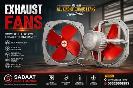 Exhaust Fans,fans, khurshid fans ,ventilation fans,sadaat electronics