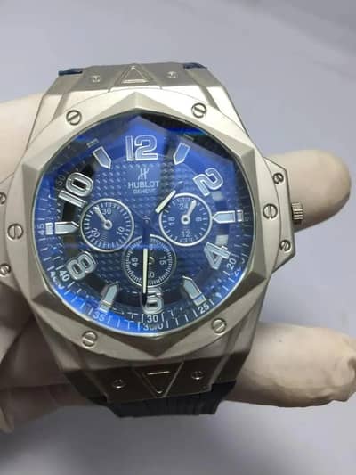 Mens watch with bule dials