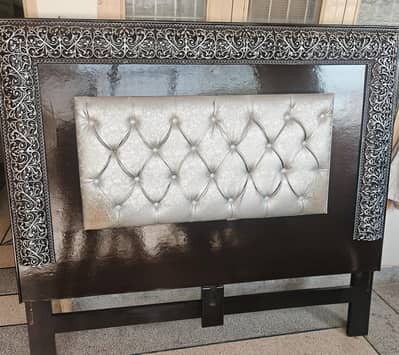 Used Wooden Bed with 2 Side Tables – Good Condition