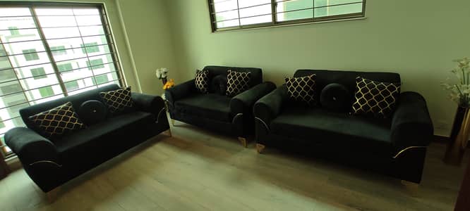 6 seater velvet sofa set