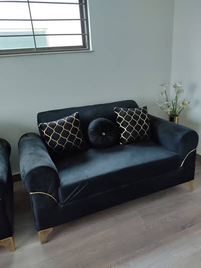 6 seater velvet sofa set