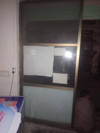 Glass Door with Aluminium Frame 9x8 ft double slider