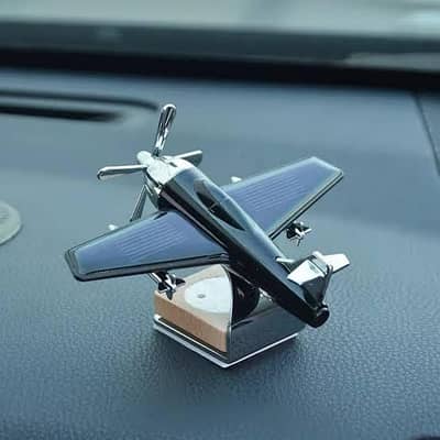 Solar Powered Rotating Airplane Car Air Freshener / Dashboard Ornament