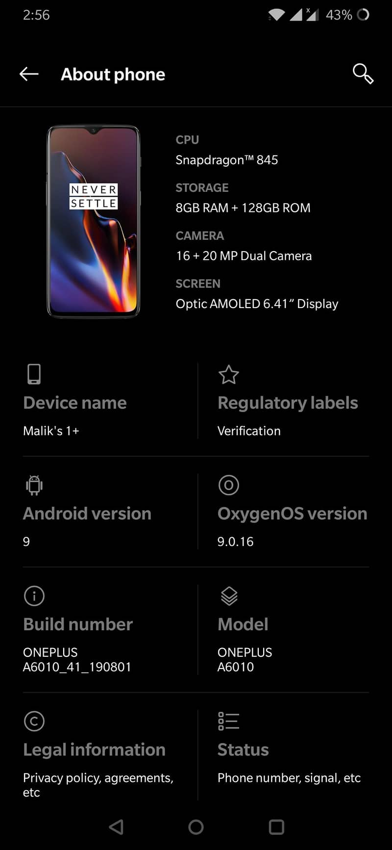One Plus 6T 5