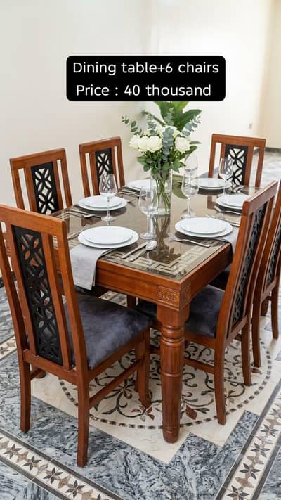 Used dining table set with chairs for sale