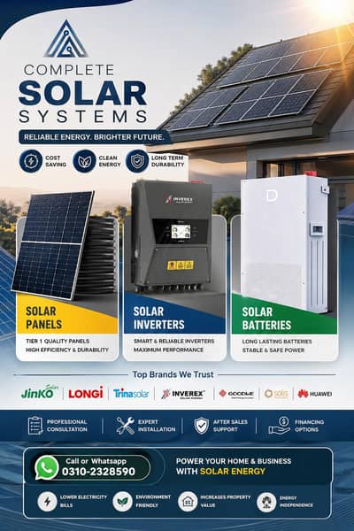 Complete solar System for home & business | Inverter | Solar panel |