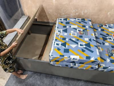 single bed and storage box with foldable foam