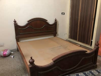 Wooden Double Bed With Foam