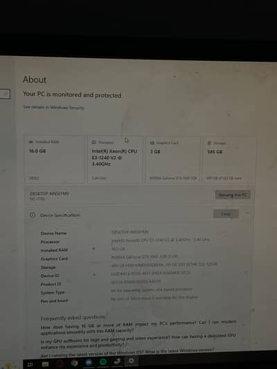 Gaming PC | GTX 1060 3GB Gigabyte | i7 4th Gen Equal Xeon | 16GB RAM