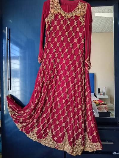 Bridal Maxi, with embroidered dupatta