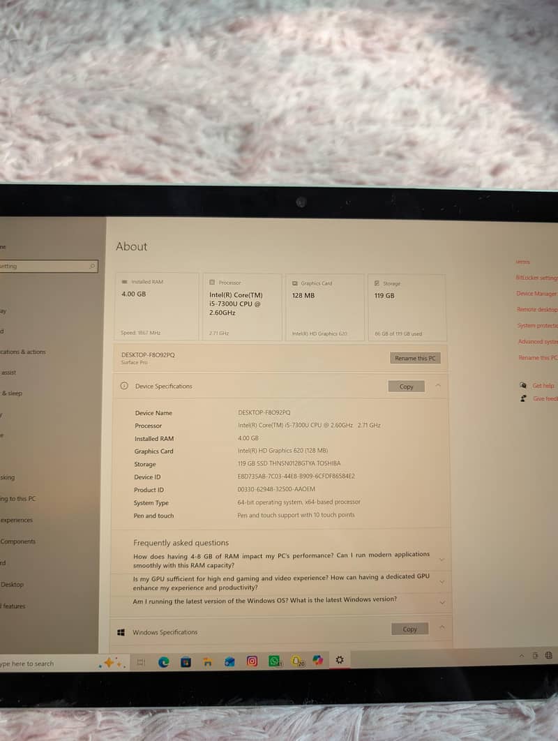 Microsoft surface pro 6 7