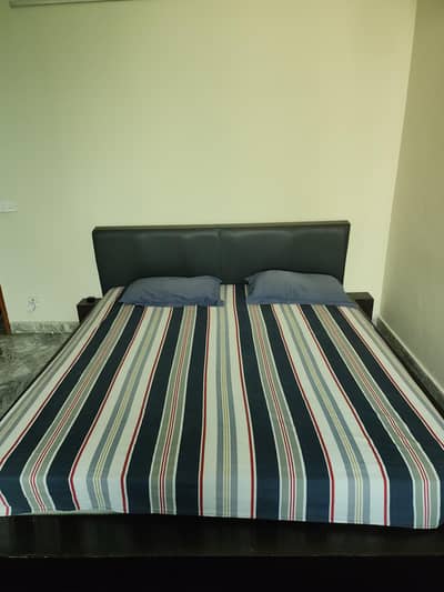 Heavy wood King size bed with mattress