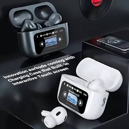 A9 Pro Wireless Earbuds- Touch Screen/Interactive Display 0