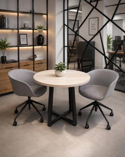 Round Meeting Table, Huddle Room Modern Office Collaboration Table