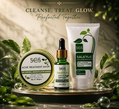 SCS Salicylic Acne Combo | Face Wash + Serum + Mask