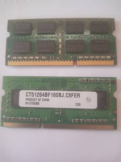 Laptop RAM DDR3 4Gb (2 Sticks )