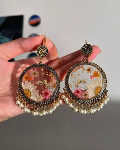 Handmade Resin Earrings | Resin Jhumkay | Lightweight Jewelry
