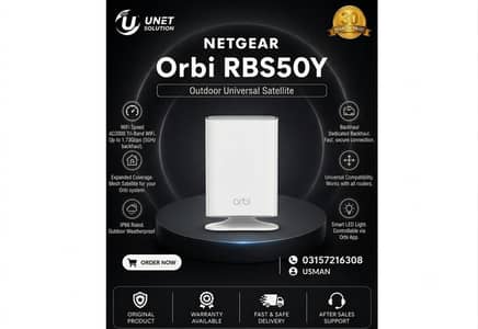 Netgear RBS50Y - High-performance AC3000 Add-on Outdoor Satellite