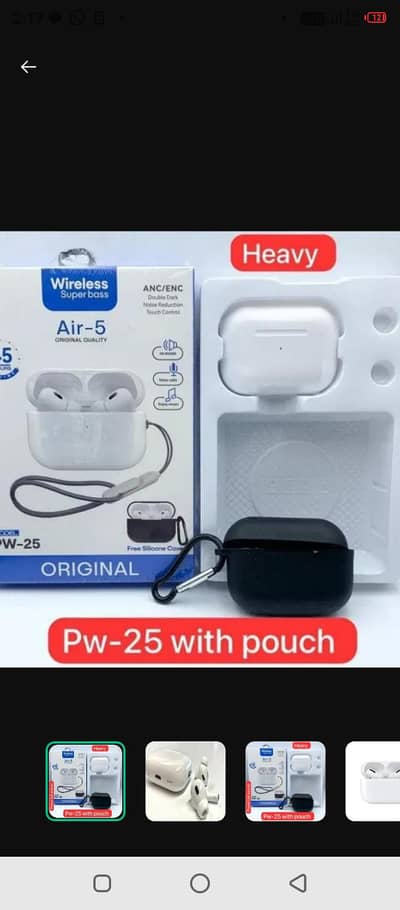 Airpods pw-25 With Pouch Water Proof Free Delievery