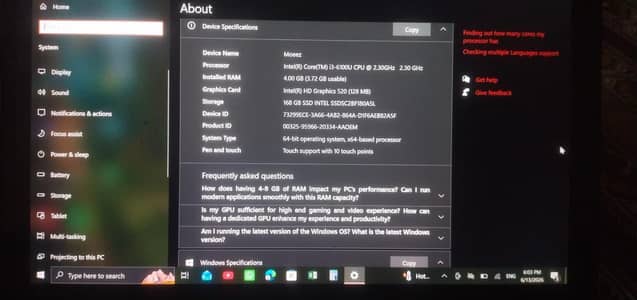 Dell Laptop Touchscreen Core i3 6th Gen 4GB RAM|180GB SSD 360° Rotate