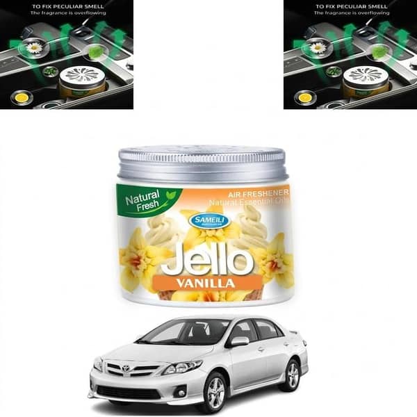 Jello Vanilla Gel Car Air Freshener – Long Lasting Premium Dashboard Fragrance (1 Pc)