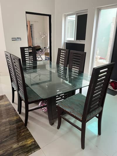 Dining table for sale with 6 chairs urgent sale