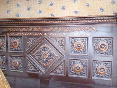 Polish wood bed with mattress