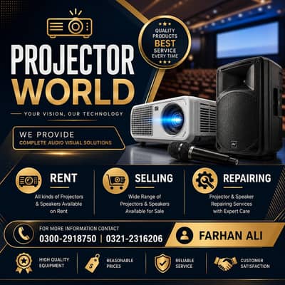 Projector & Speaker on Rent, Multimedia Projector Installation & Cabl