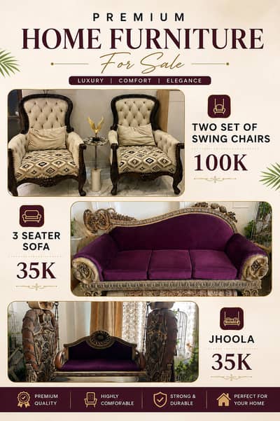 Premium Home Furniture for Sale | Luxury Sofa, Swing Chairs & Jhoola