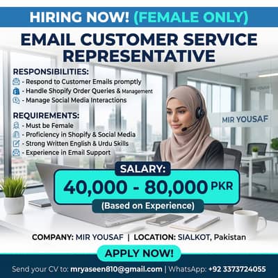 Customer Service & Shopify Assistant (Female)