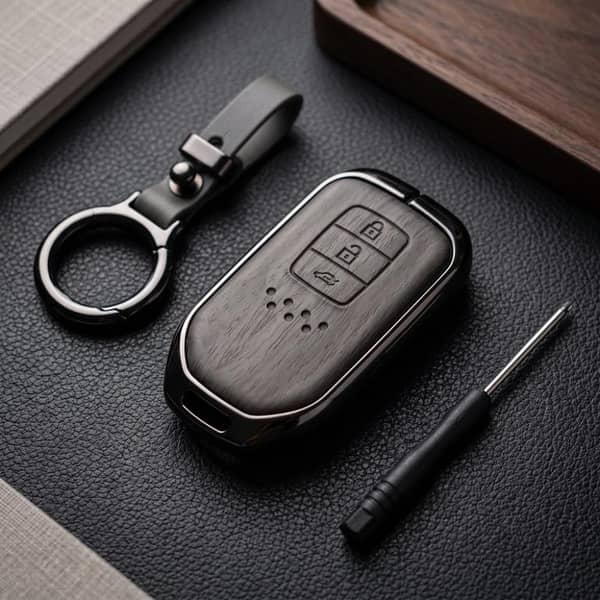 Honda Civic X 2016-2021 Model Elite Series Metallic Car Key Case Luxury Zinc Alloy Protection Case(Grey)