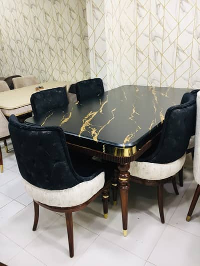 Dining Table, Marble Dining Table, Luxury Dining Set, 6 Seater Dining