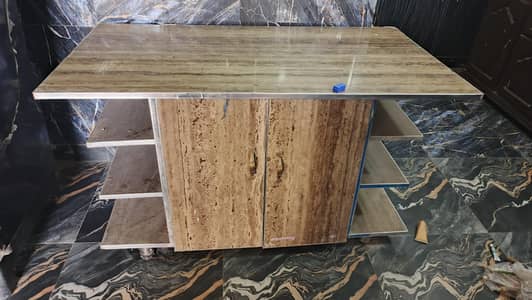 ​Movable Iron Table with Huge Storage Cabinet (51 x 27 inches)
