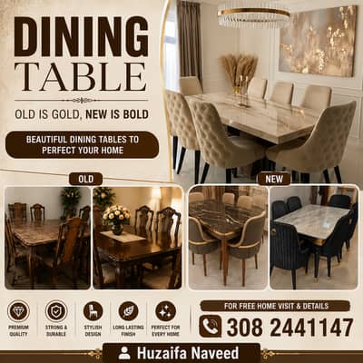 Wooden Dining Table, Dining Chairs,Dining Table, Marble Dining Table