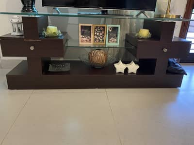 Tv table with glass top